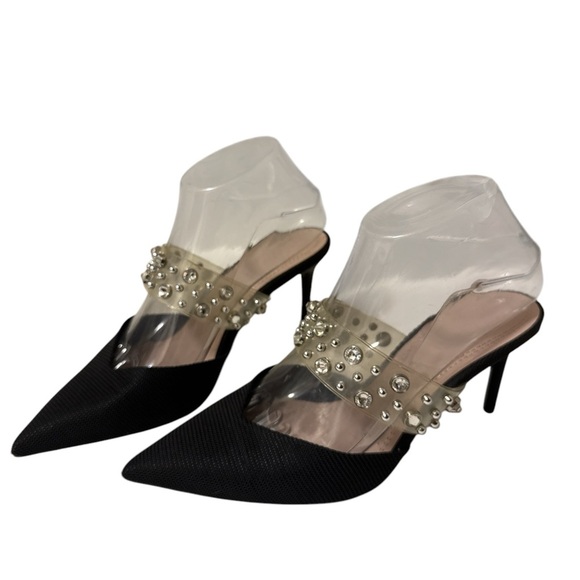 zara Transparent vinyl Sequent strap women Black shoes size 37 - Picture 7 of 9